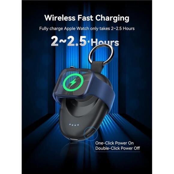 Apple Watch Charger,Portable iWatch Charger Wireless Magnetic 1400mAh PowerBank - Picture 4 of 7